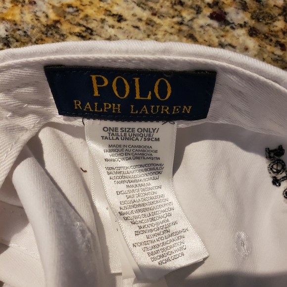 POLO RALPH LAUREN LIMITED VARSITY POLO BEAR 🐻 LOGO WHITE CAP HAT OSFA $49 NWT - Picture 7 of 9